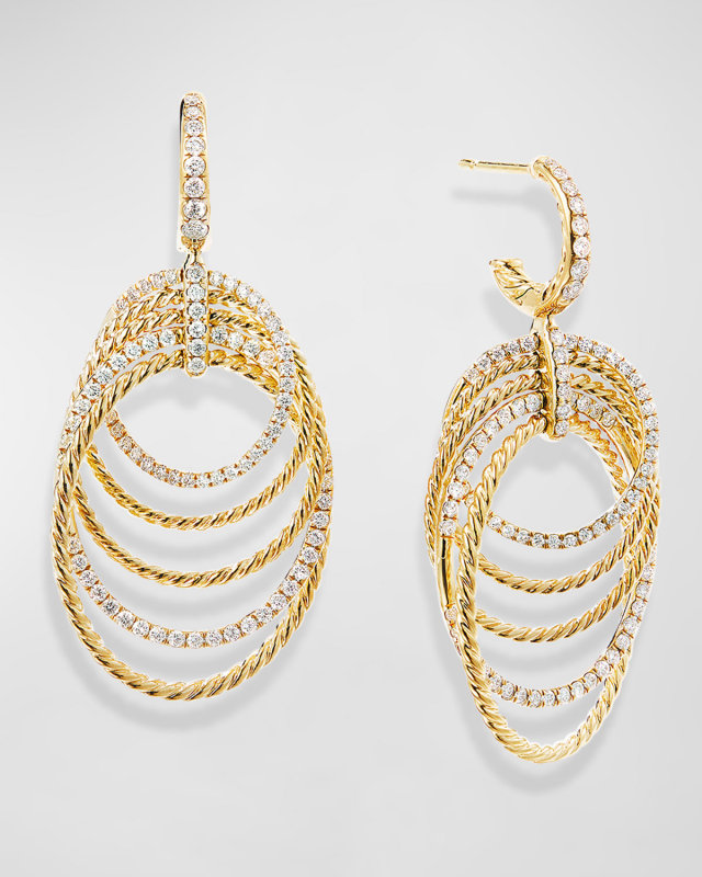 Origami 18k Drop Earrings w/ Diamonds